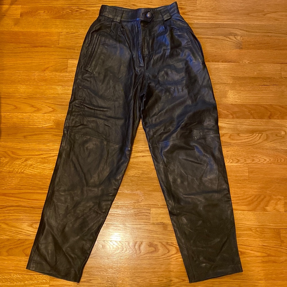 Genuine Leather Tapered Leg Pant